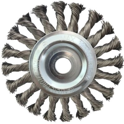 Drahtrundbürste Stahl gezopft rostfrei Ø 125 mm