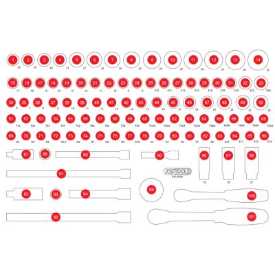 Schaumstoffeinlage, Sortimentskasten