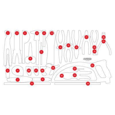 Schaumstoffeinlage, Sortimentskasten