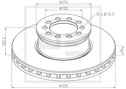 Bremsscheibe belüftet
