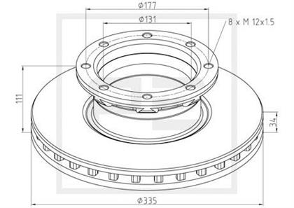 Bremsscheibe belüftet