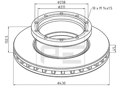 Bremsscheibe belüftet