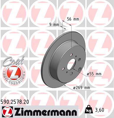 Bremsscheibe hinten Toyota
