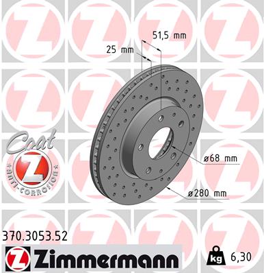 Bremsscheibe gelocht vorne Mazda