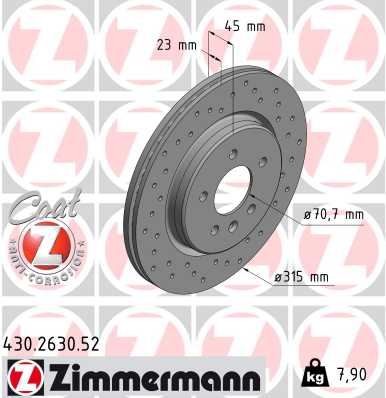 Bremsscheibe gelocht hinten Opel