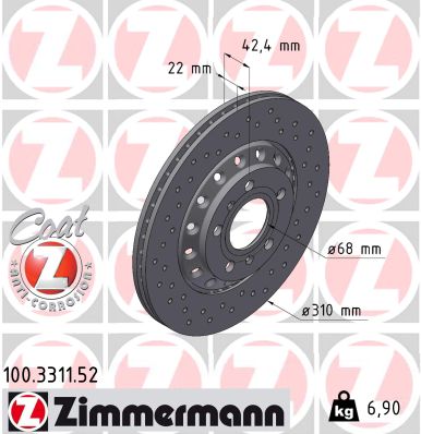 Bremsscheibe belüftet hinten