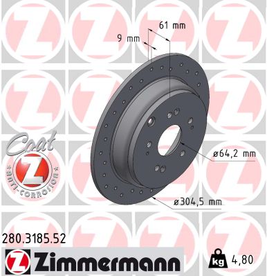 Bremsscheibe gelocht hinten Honda