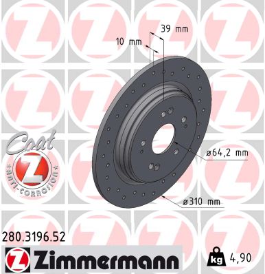 Bremsscheibe gelocht hinten Honda