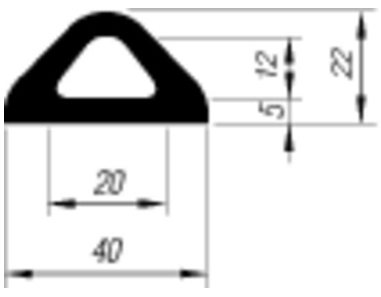 Delta-Rammprof./Gummi/10 M/H22 10 M