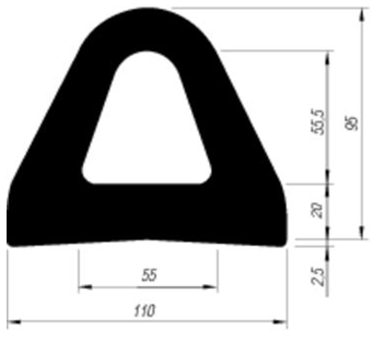 Delta-Rammprof./Gummi/2600/H95