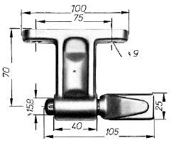 Scharnierlager 70 mm Gew.M12 Vz
