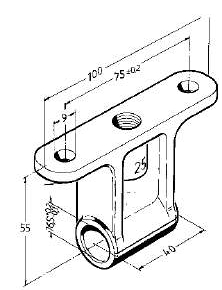 Scharnier-Lagerbock 55/M12 Vz
