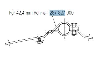 Kotfl.Halter O-Teil für 42,4 mm