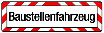 Warnschild Baustellenfahrzeug