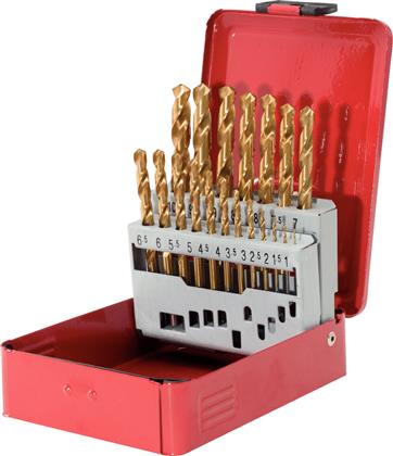 HSS TiN Spiralbohrer-Satz,19-tlg.1-10mm,