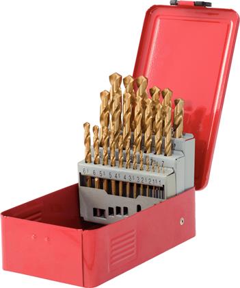 HSS TiN Spiralbohrer-Satz,25-tlg.1-13mm,
