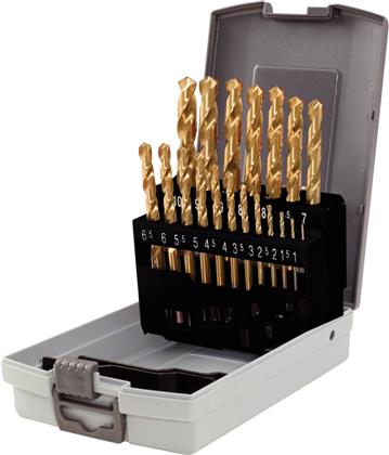 HSS TiN Spiralbohrer-Satz,19-tlg.1-10mm,