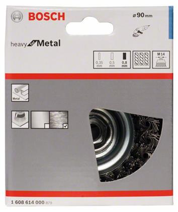 Topfbürste, gezopfter Draht, 0,8 mm, 90 mm, 8500 U/ min, M 14