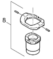 Buchse Unten Ro50E mit  Kugel Auflagerin
