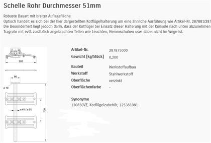 Schelle für Rohr 51 mm Durchmesser
