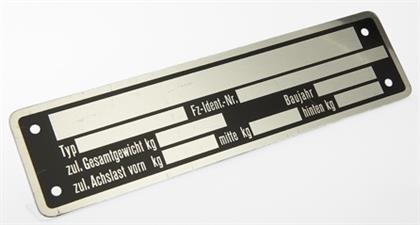 Typenschild BLANKO 38X148