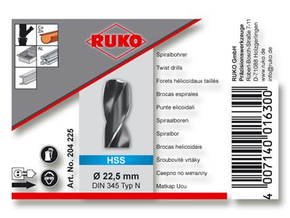 SPIRALBOHRER DIN 345 22,5 MM HSS