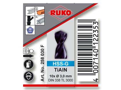 Spiralbohrer TL 3000 3,0mm DIN 338 TiAlN