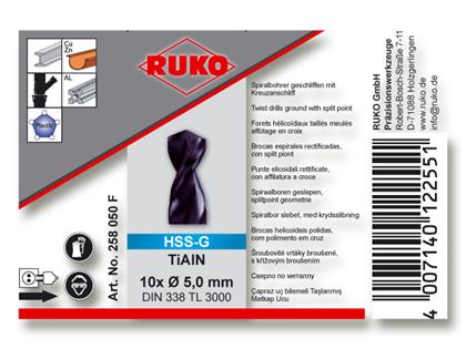 Spiralbohrer TL 3000 5,0mm DIN 338 TiAlN