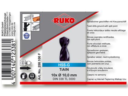 Spiralbohrer TL3000 10,0mm DIN 338 TiAlN