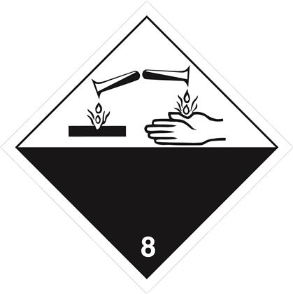 Gefahrzettel Selbstklebefolie Kl.8