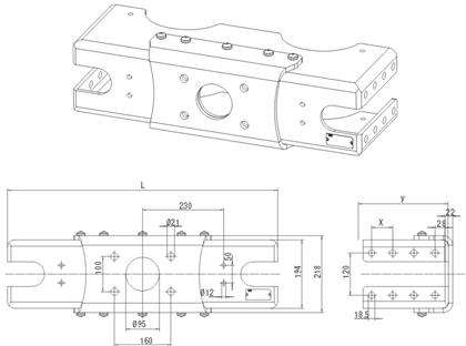 Traverse CM75 -E2 L=850mm
