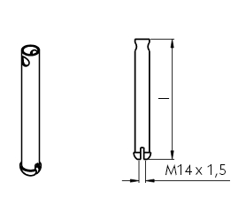 Rohrmutter M 14x1,5-225 mm Gesamtlänge