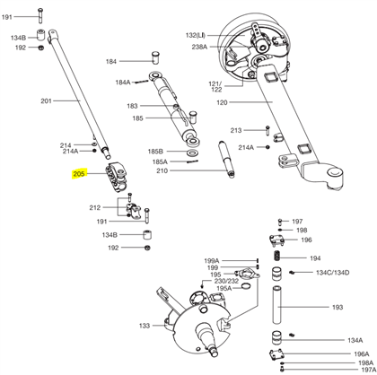 Halter für Arret.Zyl. für La Oben L=150