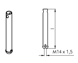 Rohrmutter M 14x1,5- 95 mm Gesamtlänge