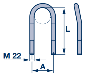 Federbügel M22X258X92 R36 8Gk