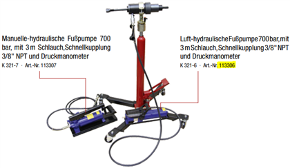 K 321-6 Luft-Hydraulische Fußpumpe 700bar