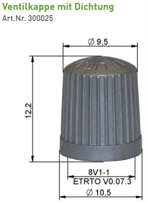 Ventilkappe silber, mit Dichtung