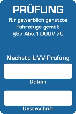 Aufkleber "nächste UVV Prüfung"