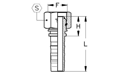 Hydraulikschlaucharmat. Gerade