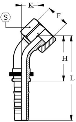 HYDRAULIKSCHLAUCHARMAT. 45Grad