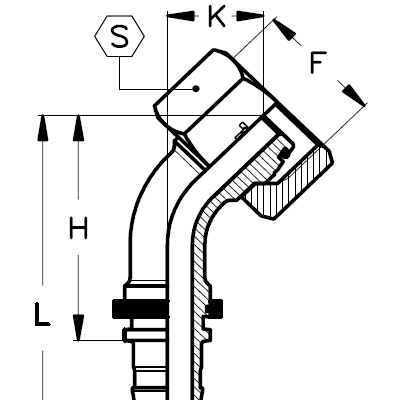 HYDRAULIKSCHLAUCHARMAT. 45Grad