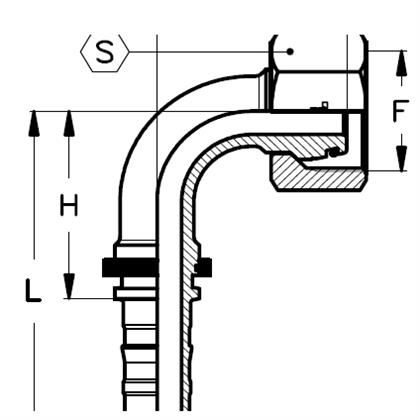 HYDRAULIKSCHLAUCHARMAT. 90Grad