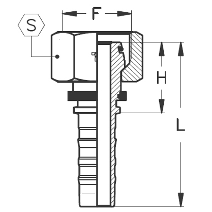 Hydraulikschlaucharmat. Gerade