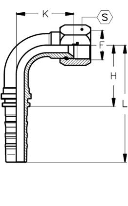 HYDRAULIKSCHLAUCHARMAT. 90Grad