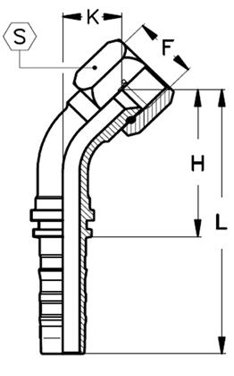 HYDRAULIKSCHLAUCHARMAT. 45Grad