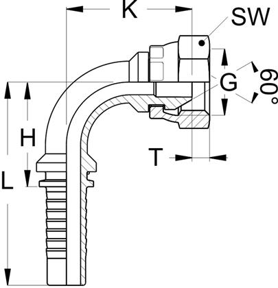 DKOR 90Ø 1/2" DN 10 DICHTKEGEL