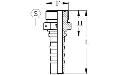 Hydraulikschlaucharmat. Gerade