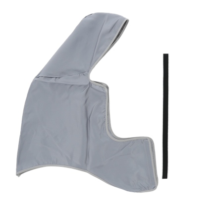 KOPFTUCH GRAU UEBER KALOTTE MITBRUSTTUCH