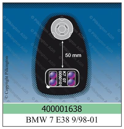 Frontscheibe grün mit Sensor BMW