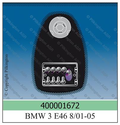 Frontscheibe grün mit Sensor BMW